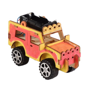 Ô tô gỗ chạy pin - Xe Jeep. Đồ chơi lắp ráp gỗ, mô hình và sản phẩm stem cho trẻ