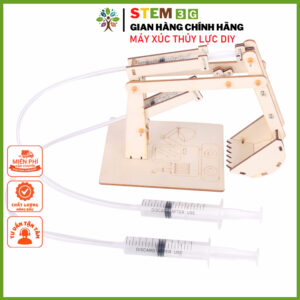 Lắp ráp Máy xúc thủy lực DIY bằng gỗ. Đồ chơi giáo dục khoa học phát triển tư duy